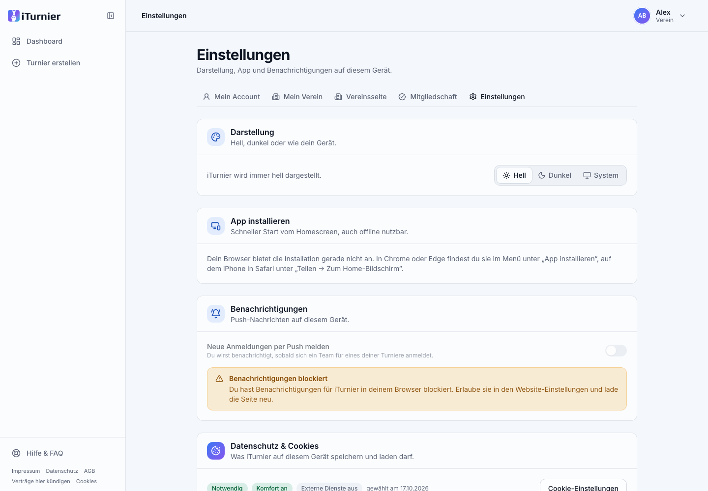 Persönliche App-Einstellungen