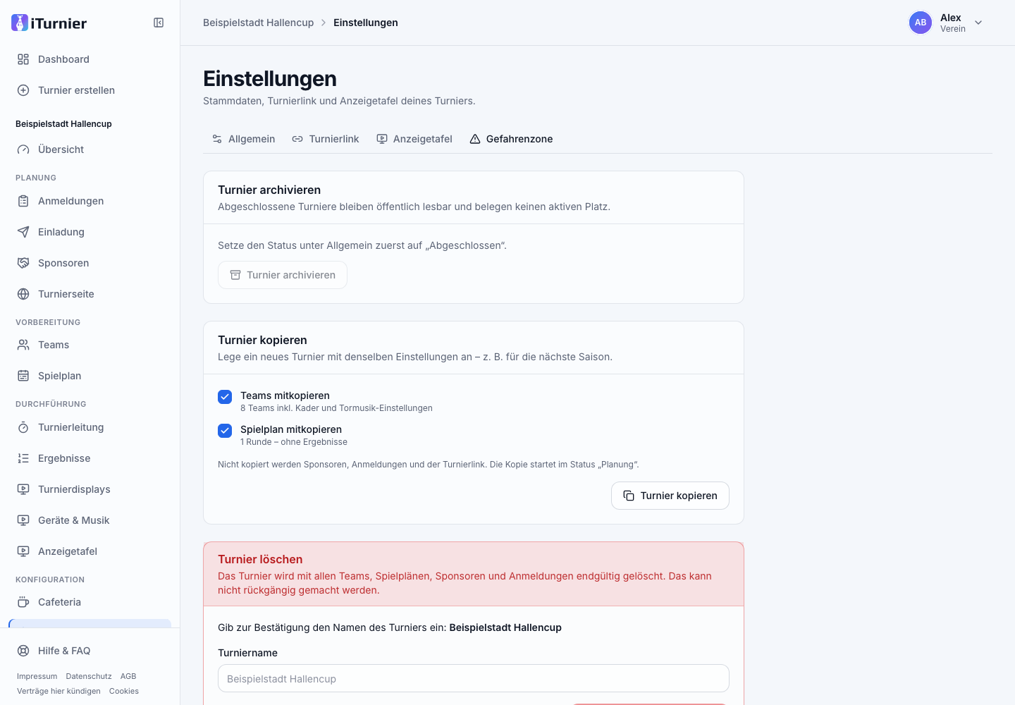 Aktionen zum Kopieren und Archivieren