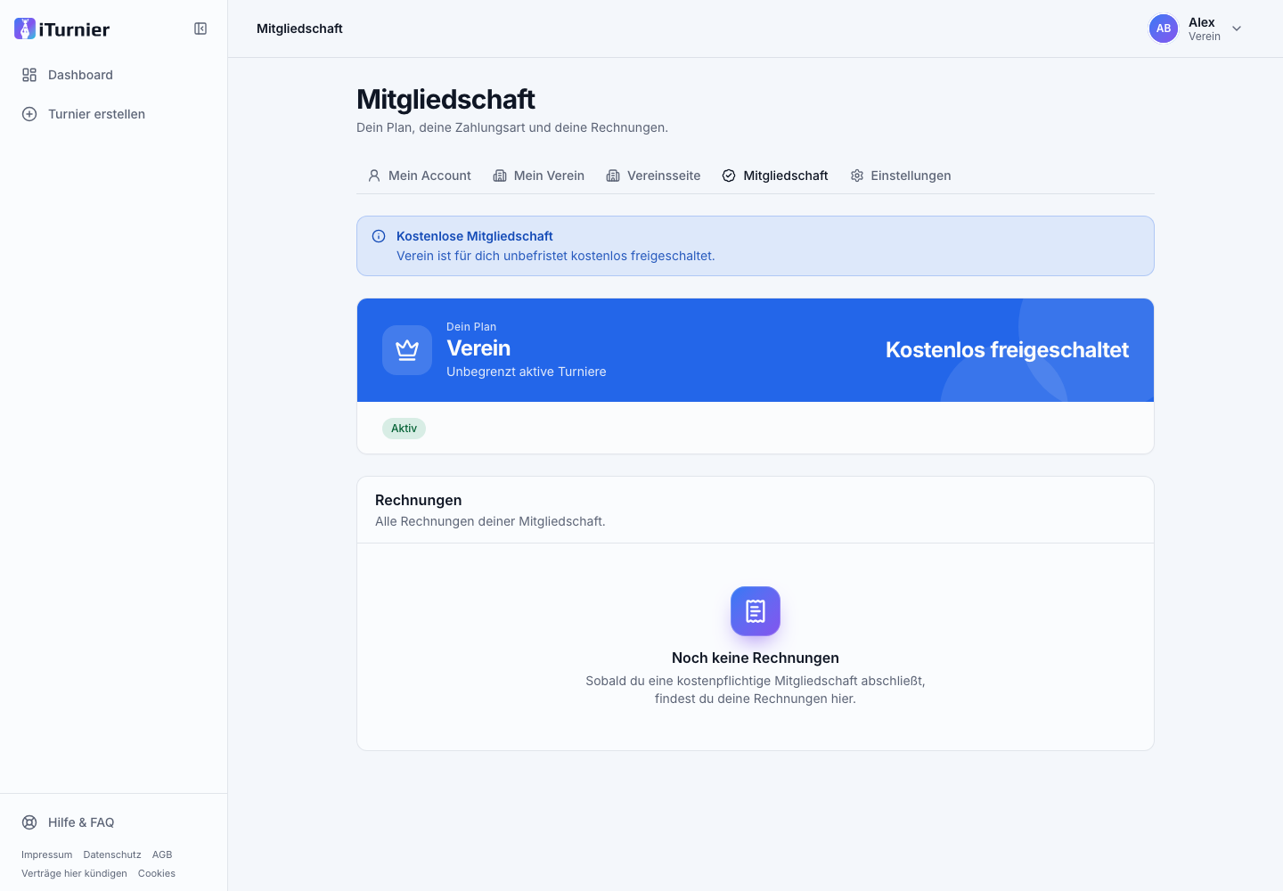 Mitgliedschaft im Benutzerkonto